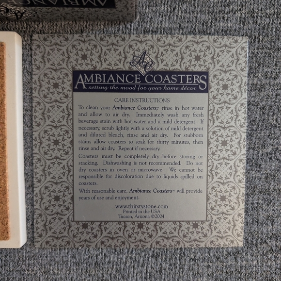 Thirstystone, White/Black Ambiance Coasters with Geometric/Floral Design - Picture 3 of 3